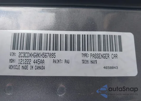 2019 Dodge Charger Gt Rwd from USA, damaged, VIN 2C3CDXHG0KH567095